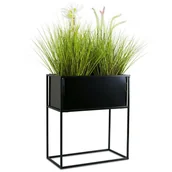 Kwietniki - Kwietnik stojący skrzynia czarny 50 cm 10-1591/50/ - miniaturka - grafika 1
