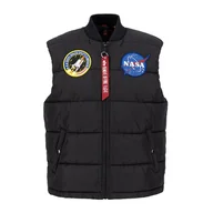 Kamizelki męskie - Bezrękawnik Alpha Industries Puffer Vest NASA 11812403 - czarny - miniaturka - grafika 1