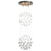 Lampy pozostałe - vidaXL Lampa sufitowa z kryształkami i koralikami, srebrna, kula, 3xG9 - miniaturka - grafika 1