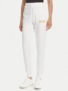 Versace Jeans Couture Spodnie dresowe 78HAAT06 Biały Regular Fit - Spodnie sportowe damskie - miniaturka - grafika 1