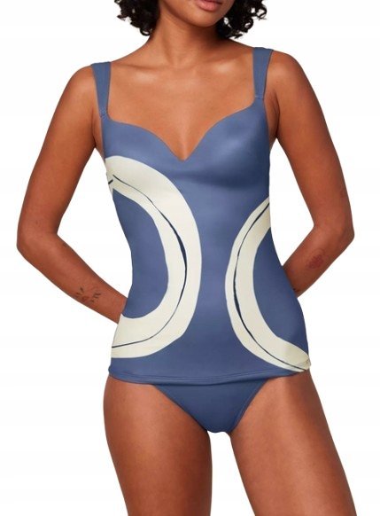 TRIUMPH DAMSKIE TANKINI NIEBIESKIE KLASYCZNE WE WZORY PLUS SIZE 46 JGP