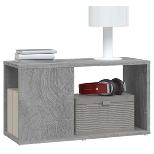 Szafka pod TV, szary dąb sonoma, 60x24x32 cm - Szafki RTV - miniaturka - grafika 5
