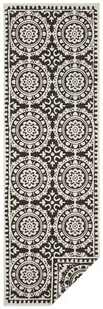 Czarno-kremowy chodnik odpowiedni na zewnątrz NORTHRUGS Jardin, 80x350 cm - Dywany zewnętrzne - miniaturka - grafika 1