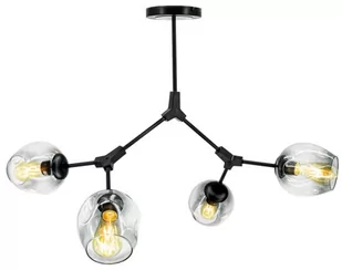 MLAMP Plafon LAMPA sufitowa ELM1962/4 BLACK-BL MLAMP szklana OPRAWA modernistyczna regulowana loft chemistry czarna przydymiona ELM1962/4 BLACK-BL - Lampy sufitowe - miniaturka - grafika 1