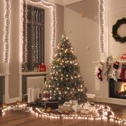 Ozdoby bożonarodzeniowe - vidaXL Sznur lampek LED, 3000 diod w kolorze ciepłej bieli, 60 m, PVC - miniaturka - grafika 1