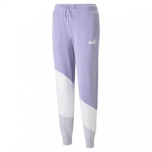 Damskie spodnie dresowe Puma Power Cat Pants - fioletowe - PUMA - Spodnie sportowe damskie - miniaturka - grafika 1