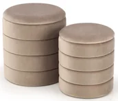 Pufy i podnóżki - Zestaw 2 beżowych puf z funkcją schowka - Eliors - miniaturka - grafika 1