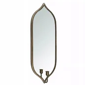 Lustra - LUSTRO ZŁOTE METALOWE wąskie dekoracyjne retro do salonu ze świecznikiem - miniaturka - grafika 1