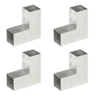 Akcesoria do ogrodzeń - vidaXL Łączniki do słupków w kształcie L, 4 szt., metalowe, 71x71 mm - miniaturka - grafika 1