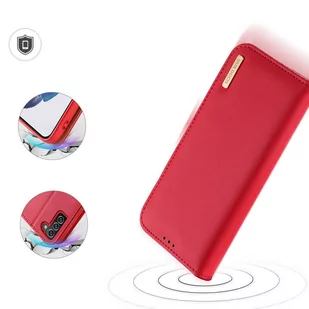Dux Ducis Hivo skórzane etui z klapką pokrowiec ze skóry naturalnej portfel na karty i dokumenty Samsung Galaxy S22+ (S22 Plus) czerwony - Etui i futerały do telefonów - miniaturka - grafika 4