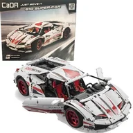 Klocki - CaDA Italian Super-Car 1:10 biały 10-cylindrowy 1696 części bez silników kompatybilny z LEGO Technic C61018W C61018W - miniaturka - grafika 1