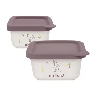 Miniland, Pojemnik Hermetyczn Eco-Friendly, 2X400 Ml, Pisklę - Akcesoria do karmienia - miniaturka - grafika 1
