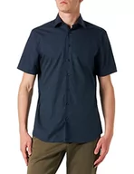 Koszule męskie - Seidensticker Męska koszula z krótkim rękawem, ciemnoniebieska, rozmiar 38, granatowy, 38 - miniaturka - grafika 1