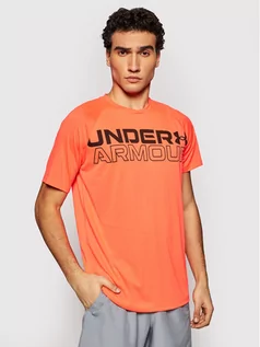 Koszulki męskie - Under Armour Koszulka techniczna Wordmark 1361702 Pomarańczowy Loose Fit - grafika 1
