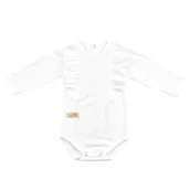 Body dla niemowląt - Baby 01378 Body Niemowlęce Dł Rękaw Falbanka Ecru 68/74 - miniaturka - grafika 1