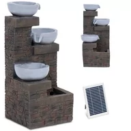 Fontanny ogrodowe - Fontanna ogrodowa solarna z oświetleniem LED 3 misy 3 W - miniaturka - grafika 1