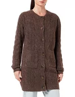 Swetry damskie - TILDEN Damski sweter z dzianiny z guzikami 39431310, ciemnobrązowy, XL/XXL, ciemnobrązowy, XL-XXL - miniaturka - grafika 1