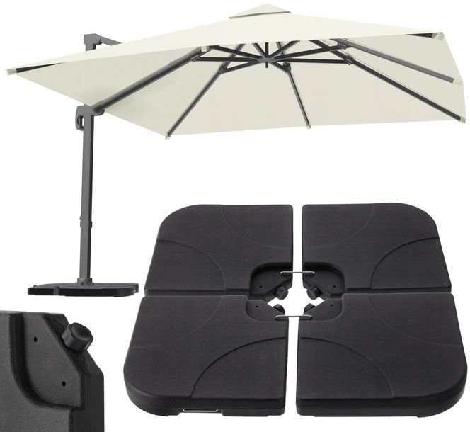 Podstawa Pod Parasol Ogrodowy Baza Stojak 4 Elem 50x50 60-80kg Duży