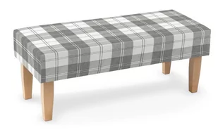 Dekoria.pl Dekoria.pl Ławka krata szaro-biała 100 × 40 × 40 cm Edinburgh 197-115-79 - Ławki do przedpokoju - miniaturka - grafika 1