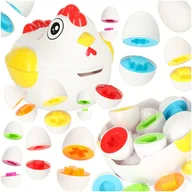 Leżaczki i huśtawki - Układanka edukacyjna sorter dopasuj kształty jajka 12 szt. kura Kik Sp. z o. o. Sp. k. - miniaturka - grafika 1