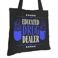 Torby i wózki na zakupy - Torba Bawełniana dla Farmaceuty Czarna Na Prezent ekologiczna Trwały Nadruk - miniaturka - grafika 1