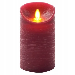 Świeca woskowa LED ruchomy płomień Burgundowy 15cm - Świece - miniaturka - grafika 1