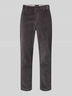 Chinosy o kroju tapered fit ze sztruksu - Spodnie męskie - miniaturka - grafika 1