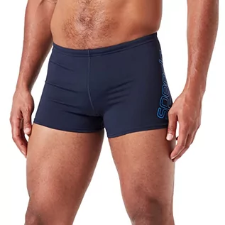 Kąpielówki męskie - Speedo Męskie majtki do pływania z logo 'Boom' Aquashort Granatowy/niebieski 36-38 812417F436 - grafika 1