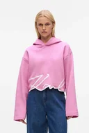 Bluzy damskie - Karl Lagerfeld bluza damska kolor różowy z aplikacją A4W20039 - miniaturka - grafika 1