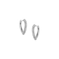 Biżuteria dla dzieci - Srebrne kolczyki 925 Trójkątne Serca Cyrkonie - miniaturka - grafika 1