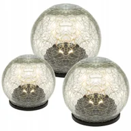 Lampy ogrodowe - Zestaw 3x Lampa ogrodowa Kula solarna LED Szklana 15 cm / 12 cm / 10 cm - miniaturka - grafika 1