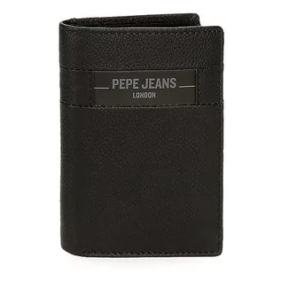 Portfele - Pepe Jeans Checkbox Portfel pionowy z portmonetką Czarny 8,5x11,5x1 cms Skóra, czarny, Talla única, Portfolio pionowe z toreb - grafika 1