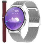 Smartwatch - Zegarek Smartwatch Damski Enter SAT06.111.1411.255-SET srebrny - miniaturka - grafika 1