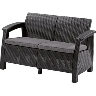 Allibert Sofa Corfu Love Seat antracit - Sofy ogrodowe - miniaturka - grafika 1