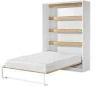 Łóżka - Półkotapczan pionowy dąb+ czarny uchwyt 160x200 L4-K82 - miniaturka - grafika 1