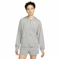 Bluzy damskie - Nike Bluza damska Women's W NSW Gym VNTG Easy FZ z kapturem, DK Grey Heather/White, XS - miniaturka - grafika 1