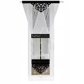 Firany - PANEL DEKORACYJNY BALKONOWY Z AŻUREM KORALIKI CZARNY DESIGN 120X250 CM L802 - miniaturka - grafika 1