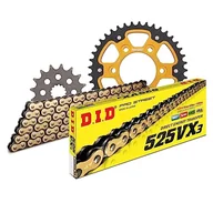Części motocyklowe - Zestaw łańcuchów DID Stealth 525VX3 / 110 nitowy zamek złoty do Kawasaki ZX-9R Ninja 900 ccm rok prod. 2002-2003 - miniaturka - grafika 1