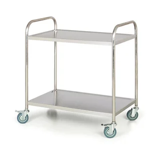 B2B Partner Nierdzewny wózek półkowy, 2 półki, 860x540 mm WT-A00403 - Wózki magazynowe - miniaturka - grafika 1