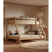 Łóżka dla dzieci i młodzieży - Łóżko piętrowe sosnowe duże Denis dla 3 osób - miniaturka - grafika 1