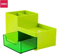 Przyborniki na biurko - Zielony organizer na biurko Deli z szufladką - miniaturka - grafika 1