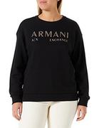 Bluzy damskie - Armani Exchange Damska bluza z długim rękawem, czarna, mała - miniaturka - grafika 1