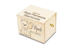 Drewniana Skarbonka Na Kluczyk Z Grawerem Prezent - Zestawy do wina - miniaturka - grafika 1