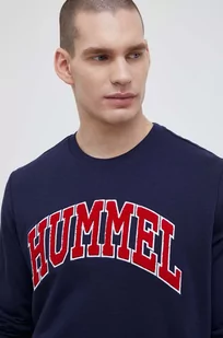 Hummel bluza bawełniana męska kolor granatowy z aplikacją - Bluzy męskie - miniaturka - grafika 1