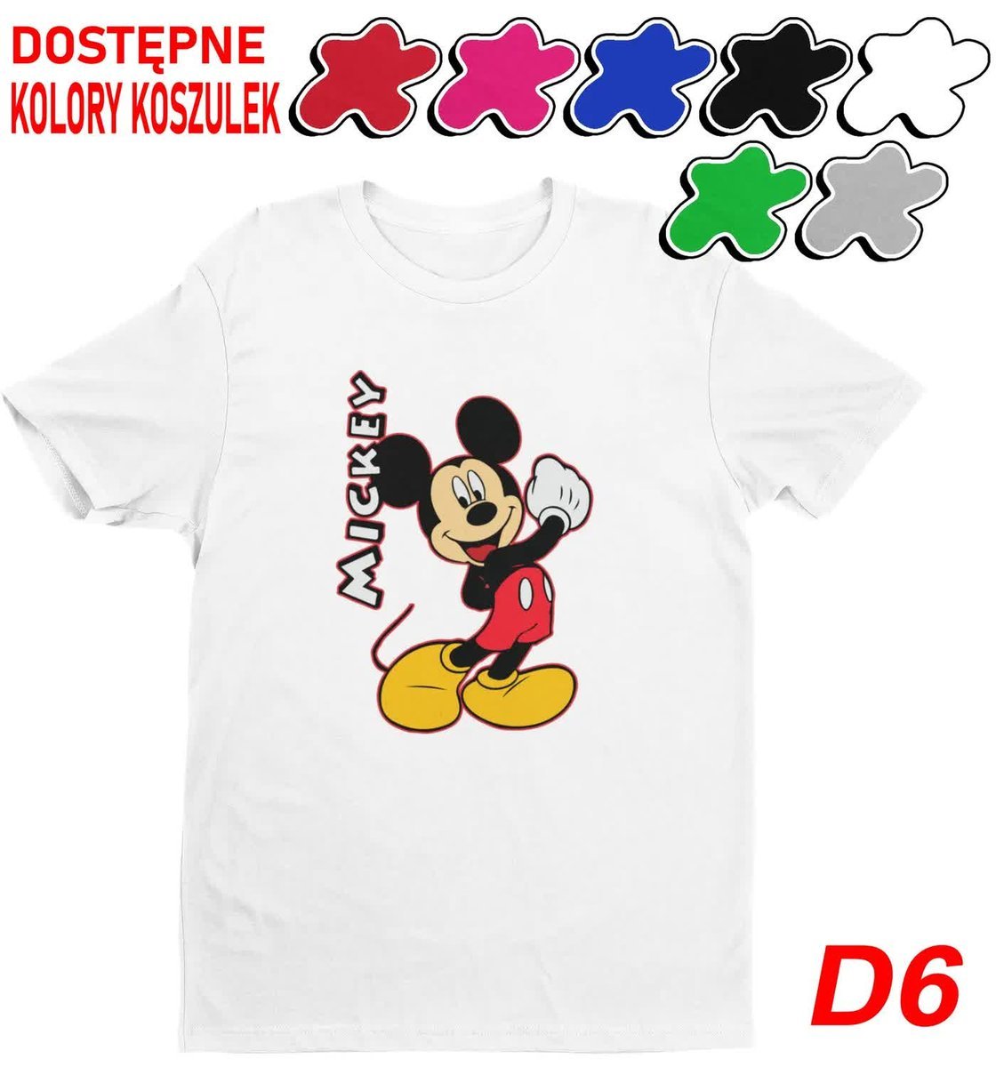 T-Shirt Koszulka Dziecięca Myszka Miki Minnie Daisy Różne Wzory -M 134-140