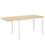 Stoły - Beliani Stół do jadalni drewniany biały 119 x 75 cm 1 przedłużka LOUISIANA - miniaturka - grafika 1