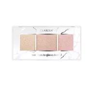 Rozświetlacze do twarzy i ciała - Claresa, Paleta rozświetlaczy TOO GLAM TO GIVE A DAMN 12 golden glow - miniaturka - grafika 1