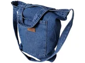 Torebki damskie - Torebka Damska Jeans, Worek Listonoszka Na Ramie Jeansowa Torba Materiałowa - miniaturka - grafika 1