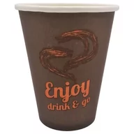 Naczynia i sztućce jednorazowe - Kubek papierowy 300ml brąz Enjoy Drink&Go 50szt $ - miniaturka - grafika 1