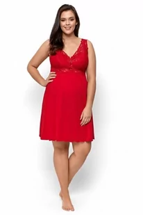 Nipplex Bona czerwona damska koszula nocna plus size - Bielizna nocna - miniaturka - grafika 1